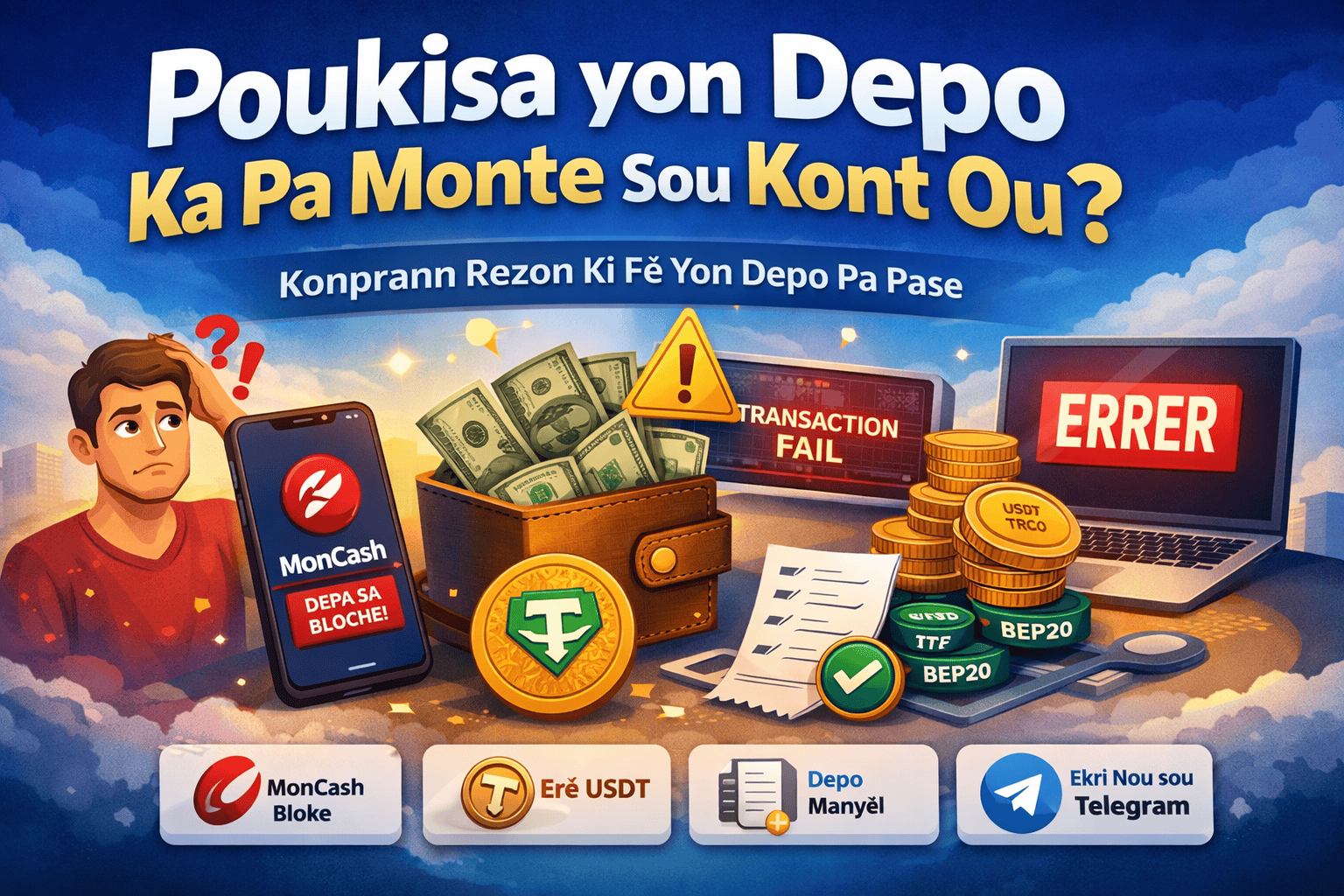 Poukisa yon depo ka pa monte sou kont ou?