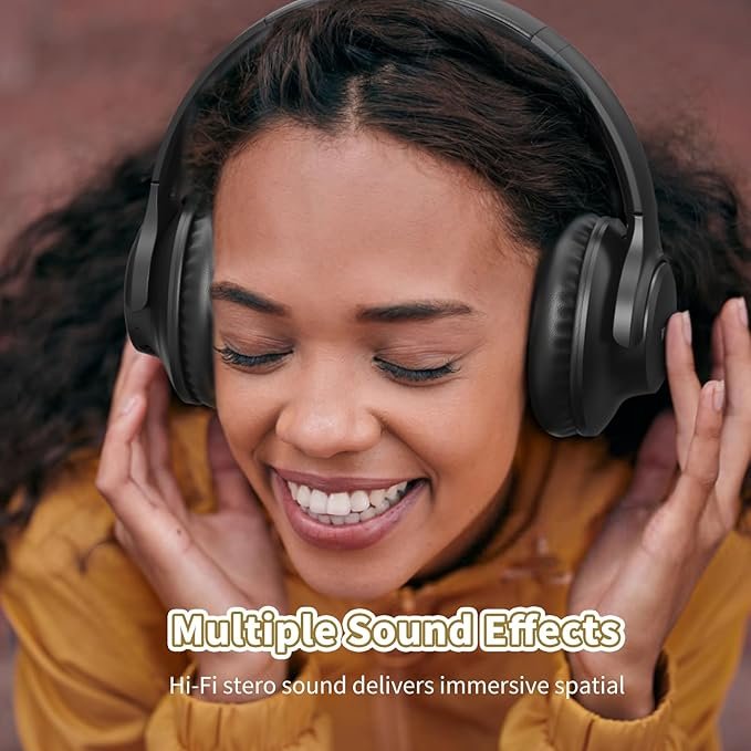 KVIDIO Bluetooth Headphones Over Ear, 65 Hours Playtime Wireless Headphones - Image 2