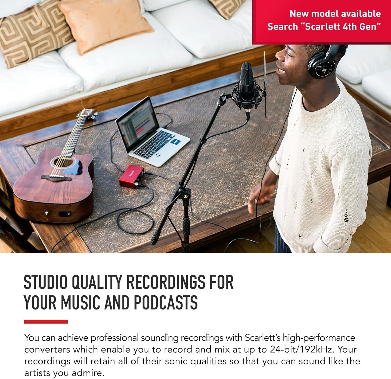 Focusrite Scarlett Solo 3rd Gen USB Audio Interface for Guitarists, Vocalists, Podcasters or Producers to record and playback studio quality sound - Image 3